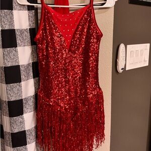 Weissman Sparkling Red Sequin Dress